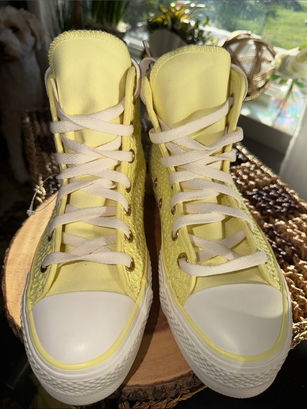 Converse Chuck Taylor All Star Lift Platform Knit Lemon Slushy Women’s 6 New